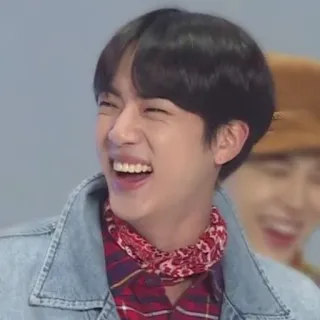⭐️ Jin person, male, celebrity, singer, k-pop, happy telegram sticker