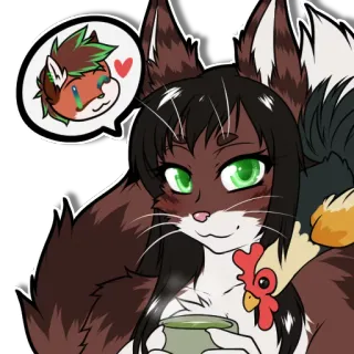 🍵 furry, anime, cute, animal, cartoon, chicken telegram sticker