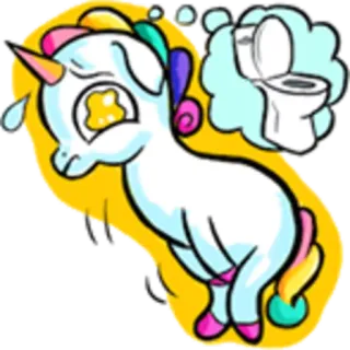 🐴 licorne, mignon, animal, kawaii, fantaisie, magie, dessin animé telegram sticker