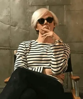 🕸 Andy Warhol Pop Art, Artista, Retrato, Celebridad, Gafas de sol, Warhol telegram sticker