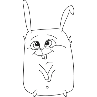😇 coelho, desenho animado, fofo, animal, desenho, branco, esboço telegram sticker