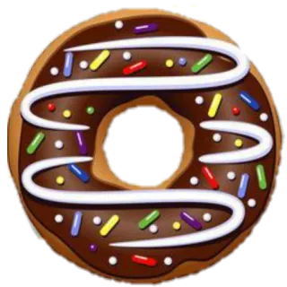 🍩 dónut, postre, chocolate, virutas, dulce, comida, pastel telegram sticker