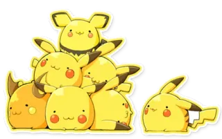 💛 Pikachu โปเกมอน, ปิกาจู, น่ารัก, สีเหลือง telegram sticker