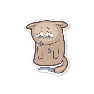 😥 triste, piangere, gatto, emozione, lacrime, angosciato, felino telegram sticker
