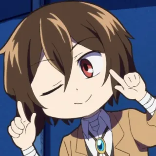 👀 Osamu Dazai Bungo Stray Dogs anime, chibi, osamu dazai, bungo stray dogs, cartoon telegram sticker