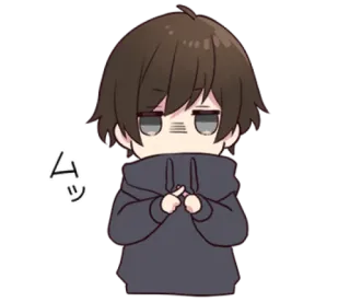 😨 ムッ anime, chibi, manga, cute, sticker telegram sticker