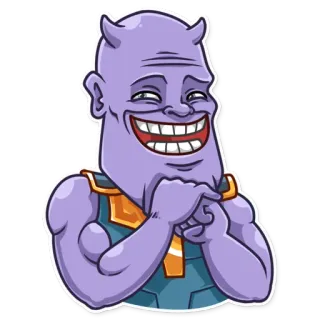 😈 Thanos villain, marvel, avengers, purple, horns, meme telegram sticker