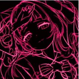 🌺 Anime Mädchen, Rosa, Illustration, Cartoon, Neon, Zeichnung, Manga telegram sticker