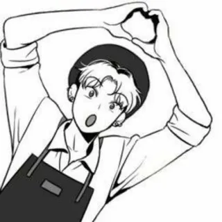 ❤ Манга, Аниме, Персонаж, Сердце, Милый, Иллюстрация, Корейский, Мультфильм whatsapp sticker
