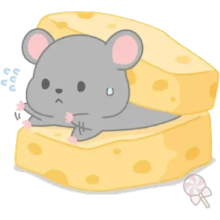 🐀 мышь, сыр, милый, мультфильм, животное telegram sticker