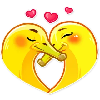 💕 утка, любовь, сердце, милый, эмодзи telegram sticker