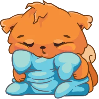 💤 ลูกหมา, หมา, นอน, หมอน, น่ารัก, สัตว์ telegram sticker