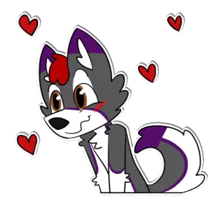 ❤ dibujos animados, animal, lindo, corazones, perro, pegatina telegram sticker
