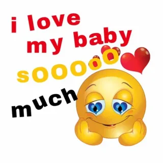 🍄 I love my baby soooo much love, baby, heart, emoji telegram sticker