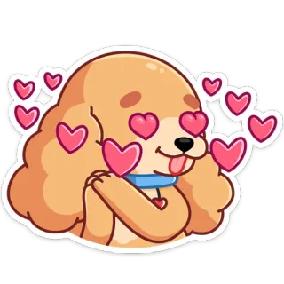 😍 Hund, Liebe, Herz, Welpe, Cartoon, süß telegram sticker
