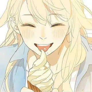 🌟 Anime, Eis, blond, Charakter whatsapp sticker