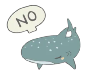 🙅 NO tubarão, animal, fofo, não telegram sticker