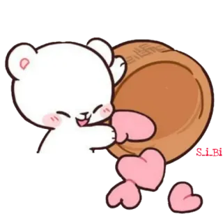 😍 LIXI orso, carino, cuori, cartoni animati, kawaii telegram sticker
