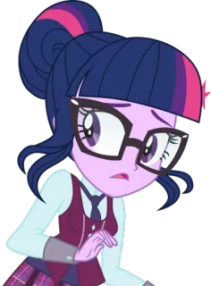 🙁 Twilight Sparkle My Little Pony: Equestria Girls Twilight Sparkle, Equestria Girls, Kartun, Animasi, Karakter, Kacamata telegram sticker