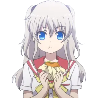 😋 anime, girl, eating, cute, character telegram sticker