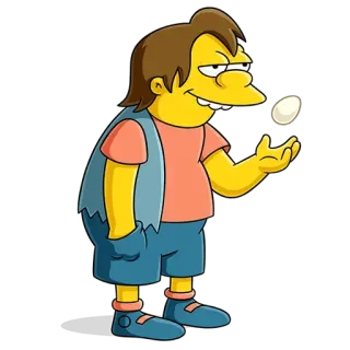 😏 Nelson Muntz The Simpsons Nelson, Simpsons, kartun, telur, karakter, animasi telegram sticker