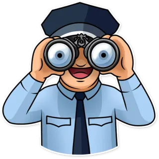 😍 警察, 警官, 双眼鏡, 見る, 法執行機関 telegram sticker