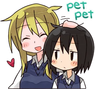 😀 pet pet Anime, Fofo, Garotas, Amizade, Kawaii telegram sticker