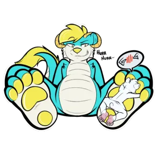 👣 HURR HURR мультфильм, дракон, фурри, животное, персонаж, существо, фэнтези whatsapp sticker