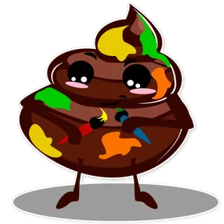 🎨 caca, emoji, sticker, arte, dibujo, colorido telegram sticker