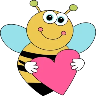 Ⓜ️ Biene, Herz, Cartoon, Tier, Insekt, Liebe, süß whatsapp sticker