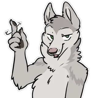 😘 wolf, furry, gebaar, dier, cartoon telegram sticker