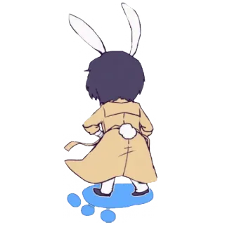 ✨ conejo, conejo, animal, dibujo animado, lindo, cola, huella telegram sticker