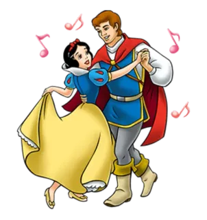 🎶 Snow White disney, princess, snow white, prince, dancing, cartoon telegram sticker