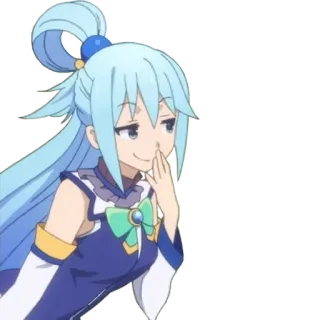 😏 Aqua KonoSuba anime, character, smirking, isekai, goddess telegram sticker