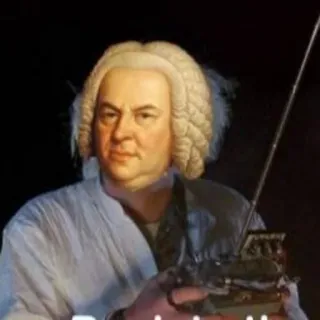 😐 Johann Sebastian Bach Bach, composer, classical music, music, portrait telegram sticker
