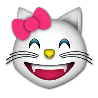 😸 cat, animal, emoji, cute, smiling telegram sticker