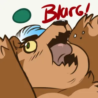 😫 Blarg! Desenho animado, Animal, Blarg, Expressão, Engraçado telegram sticker