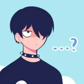 🔗 ....? anime, cartoon, boy, question mark, collar, skull telegram sticker