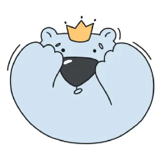 😧 หมี, น่ารัก, การ์ตูน, สติกเกอร์, สัตว์, มงกุฎ telegram sticker