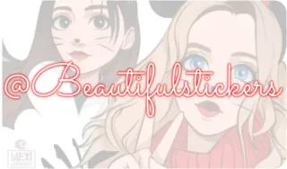 ✍ @Beautifulstickers pegatina, bonito, chicas, arte, ilustración, dibujos animados telegram sticker