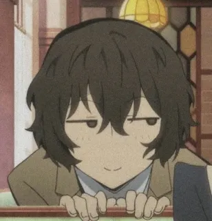🎐 Osamu Dazai Bungo Stray Dogs anime, bungo stray dogs, osamu dazai, character, smirk, funny telegram sticker