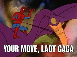 👾 Spider-Man YOUR MOVE, LADY GAGA Spider-Man, Lady Gaga, Cartoon, Marvel, Superheld whatsapp sticker
