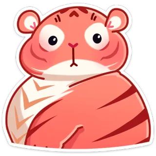 😳 tigre, animal, fofo, adesivo, laranja, desenho animado whatsapp sticker