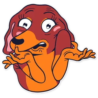 😟 anjing, kartun, binatang, bingung, tidak yakin, ragu telegram sticker