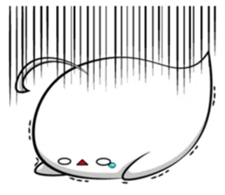 😞 verdrietig, huilen, wit, blob, cartoon telegram sticker