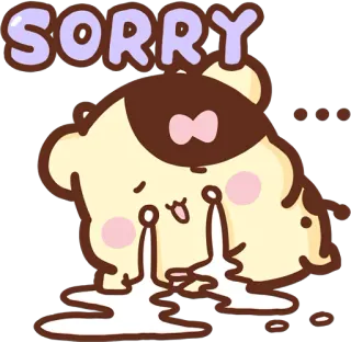 😭 SORRY sorry, cute, apology, kawaii, cartoon, character, crying telegram sticker