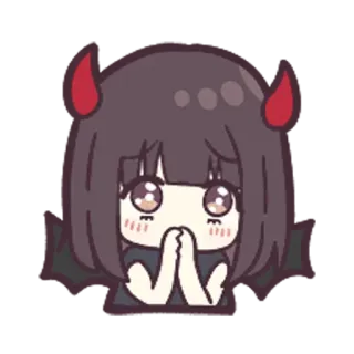 🥺 Anime, Kawaii, Teufel, Niedlich, Sticker, Hörner, Cartoon, Figur telegram sticker
