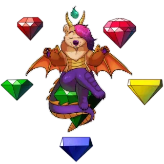💎 pedra preciosa, urso, dragão, fantasia, animal, magia, personagem telegram sticker