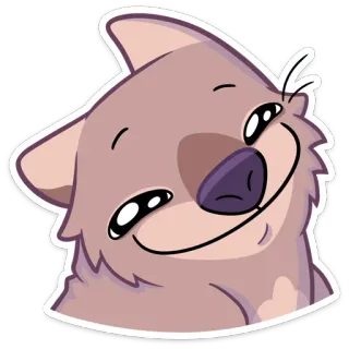 🙂 animal, desenho animado, fofo, adesivo, wombat, feliz telegram sticker