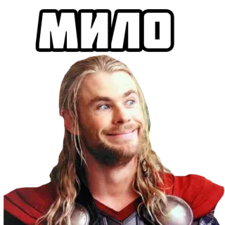 ☺️ Thor МИЛО Thor, Marvel, fofo, sorriso, engraçado, Milo telegram sticker
